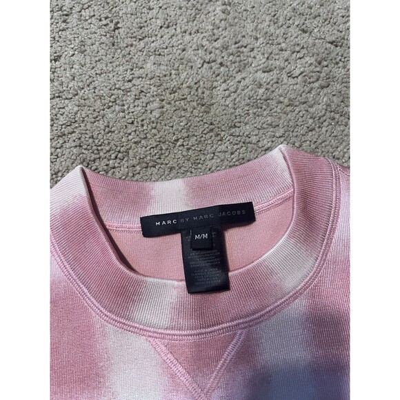 Marc By Marc Jacobs Women’s M Plaid Sweatshirt Blurred Gingham Piggy Pink - Picture 2 of 10